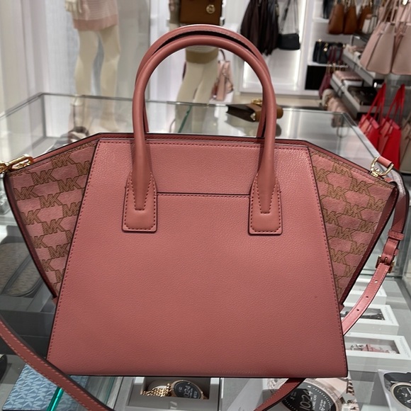 Michael Kors Avril Large Top Zip Satchel Shoulder Bag 
Rose - Picture 11 of 16